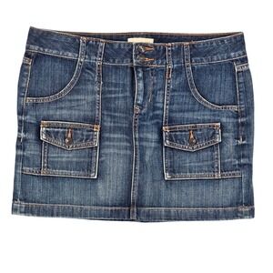 Old Navy Size 12 Denim Cargo Mini Skirt Womens Y2K Utility Blue